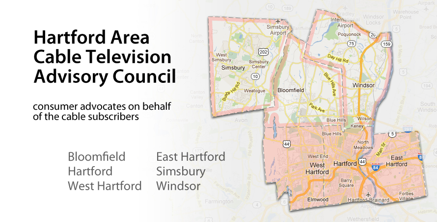 Hartford area cable television advisory council map